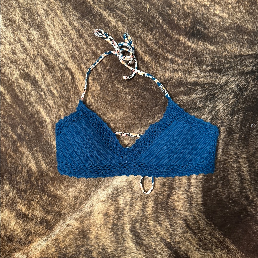 Xhilaration Blue Crochet Bralette size small